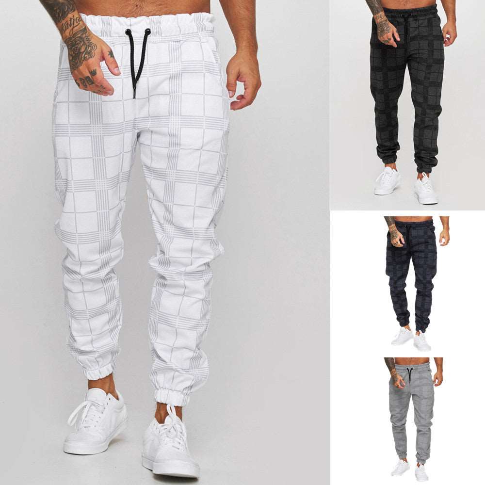 Checkered 3D Digital Print Casual Pants AliFinds