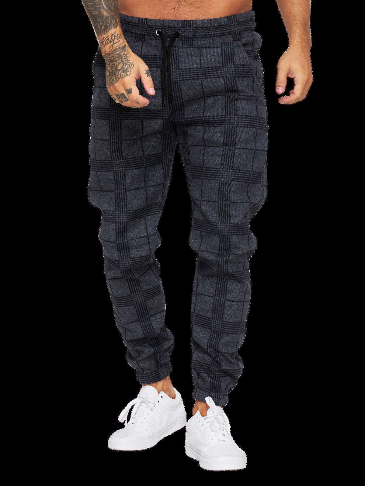 Checkered 3D Digital Print Casual Pants AliFinds