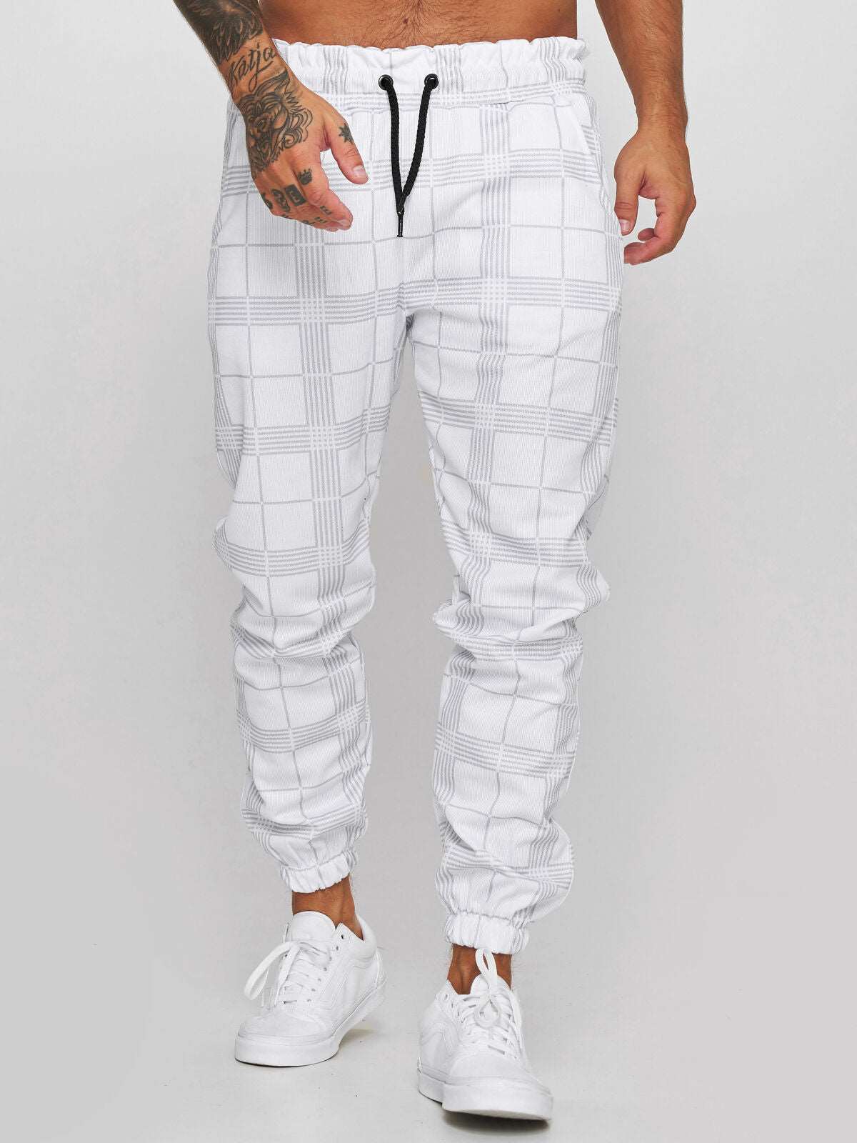 Checkered 3D Digital Print Casual Pants AliFinds