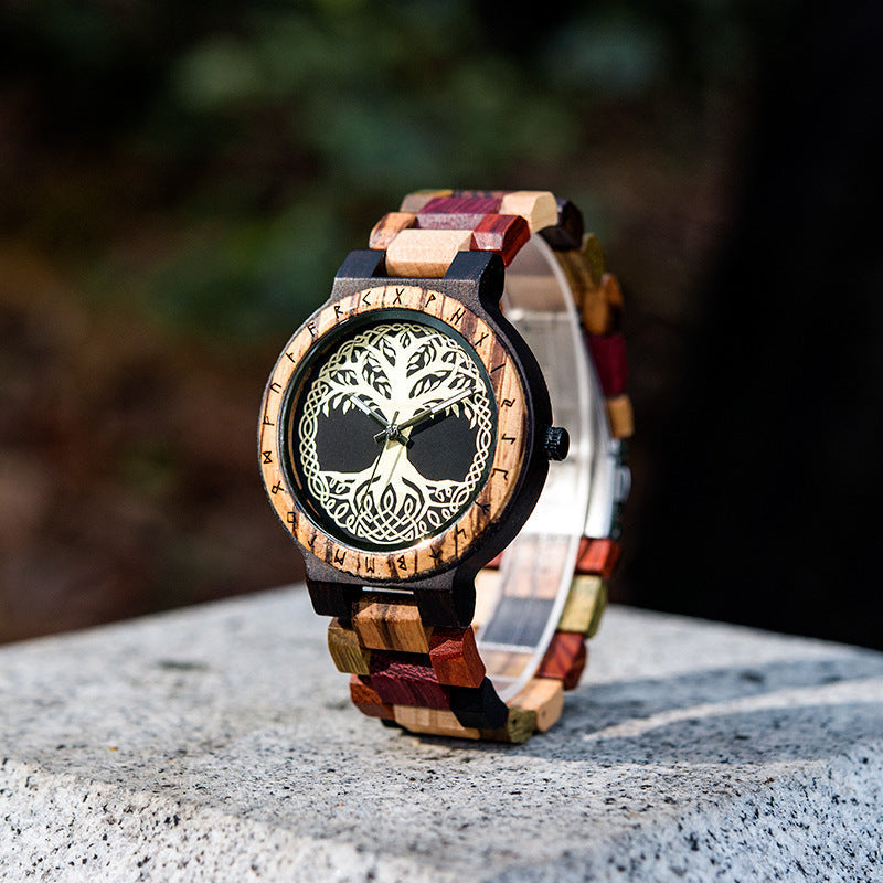 Creative Men's Wooden Quartz Watch AliFinds