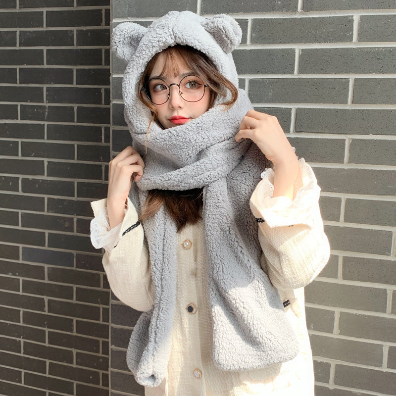 Cute winter plush scarf in autumn and winter AliFinds