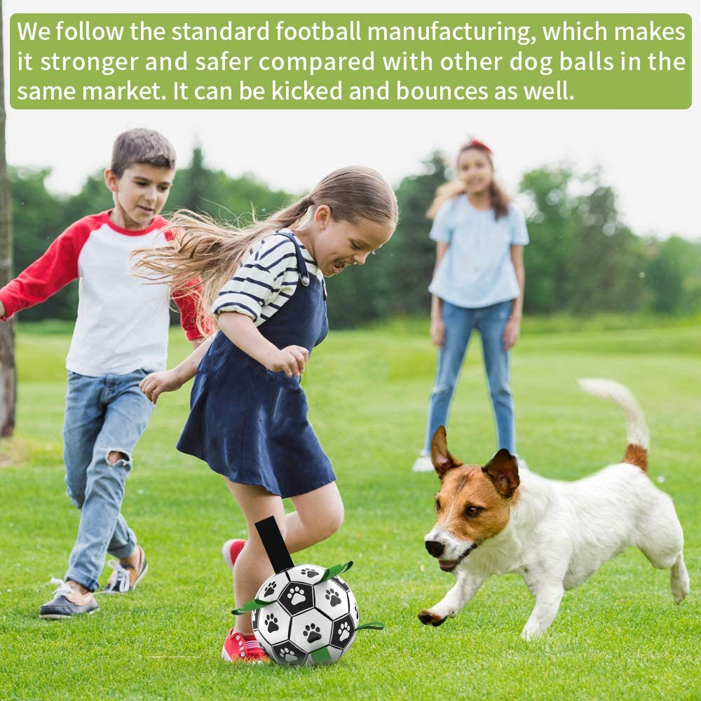 Dog Toys Interactive Pet Football Toys with Grab Tabs Dog Outdoor training Soccer Pet Bite Chew Balls for Dog accessories AliFinds