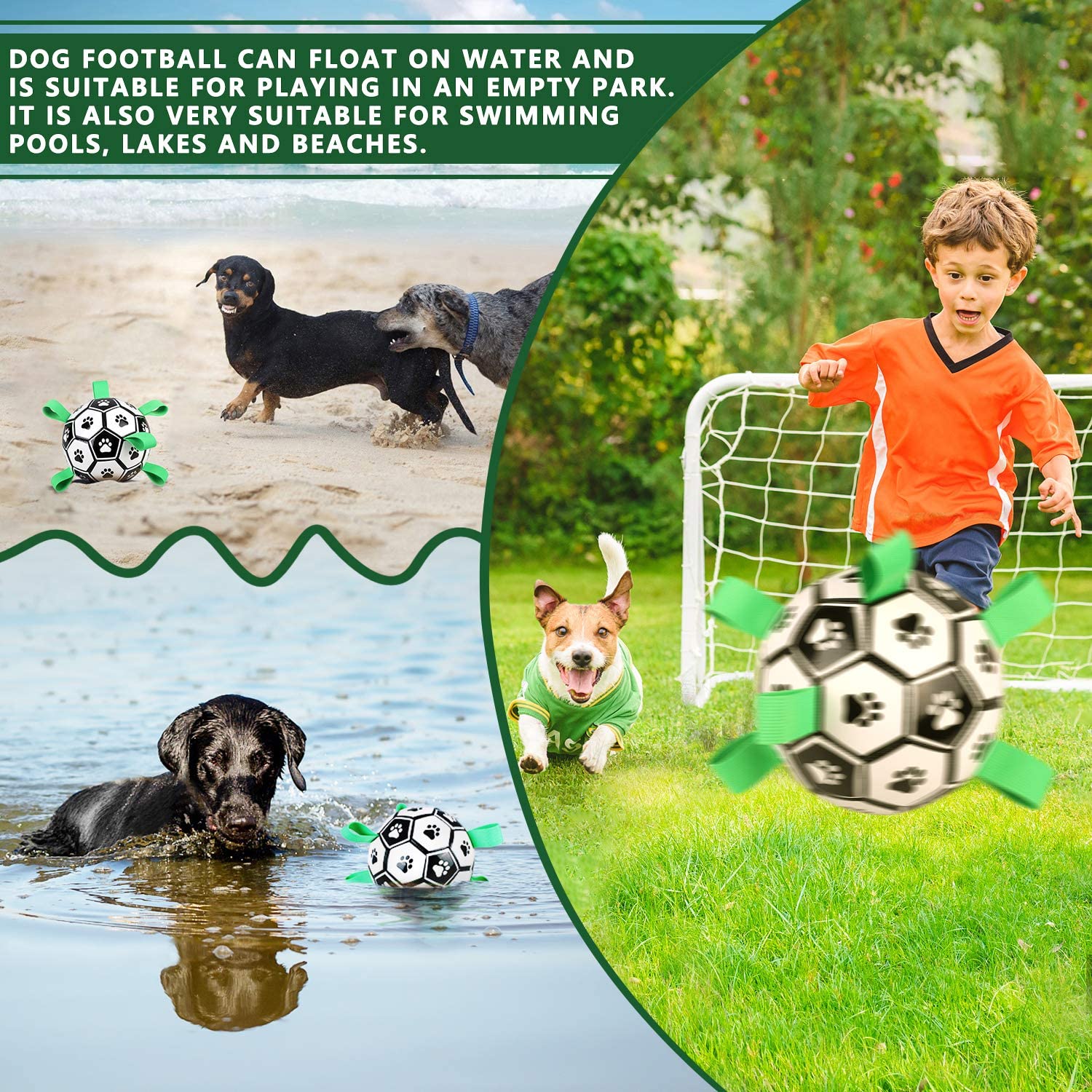 Dog Toys Interactive Pet Football Toys with Grab Tabs Dog Outdoor training Soccer Pet Bite Chew Balls for Dog accessories AliFinds
