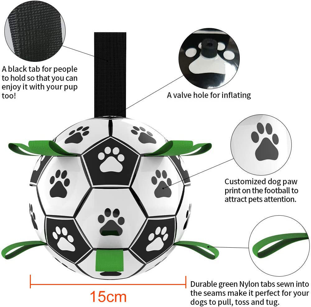 Dog Toys Interactive Pet Football Toys with Grab Tabs Dog Outdoor training Soccer Pet Bite Chew Balls for Dog accessories AliFinds