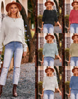 Dolman Sleeve Sweater With Pocket Solid Color Pullover Tops Women AliFinds