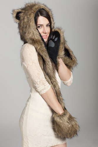 European and American fur hat winter female animal hat imitation rabbit fur grass cartoon cap with scarf AliFinds