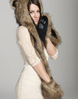 European and American fur hat winter female animal hat imitation rabbit fur grass cartoon cap with scarf AliFinds