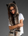 European and American fur hat winter female animal hat imitation rabbit fur grass cartoon cap with scarf AliFinds