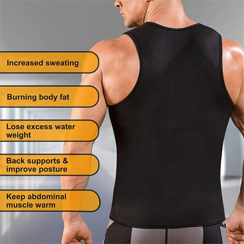Fitness Corset Men's Shapewear Heat Trapping Shirt Sweat Body Shaper Vest Bodysuit AliFinds