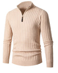 Foreign Trade Cross-border Vertical Bar Half Turtleneck Zipper Bottoming Sweater AliFinds