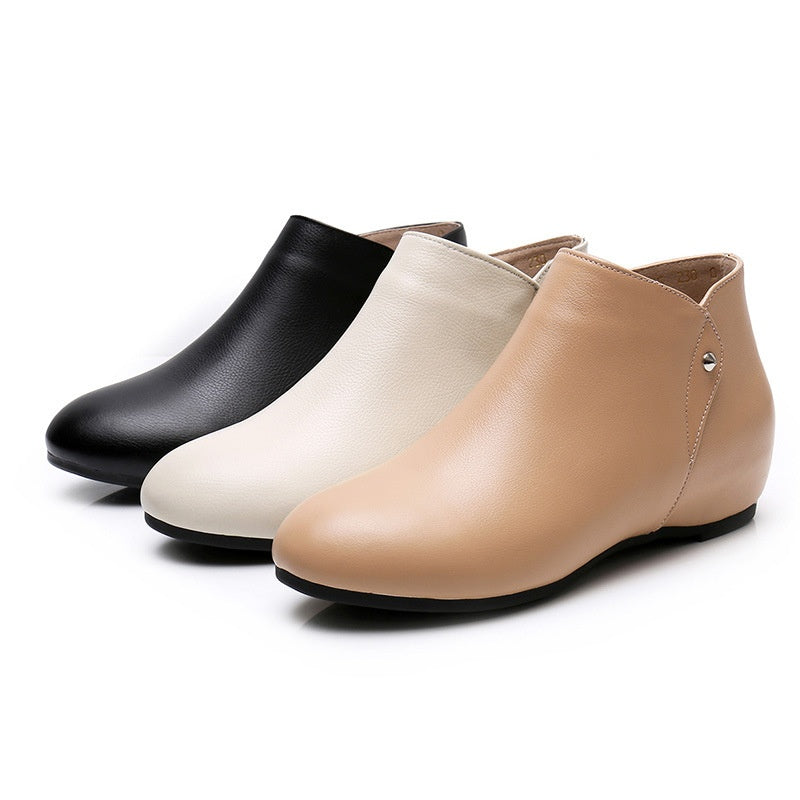 Genuine Leather Deep Mouth Flat Shoes Women AliFinds