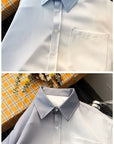 Gradient Color Casual Long-sleeved Shirt AliFinds