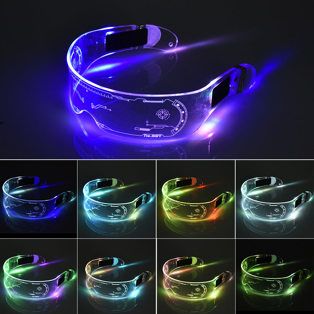 LED Luminous Glasses Party Bar Disco Punk Glasses Futuristic Style Festival Goggles Decoration Gifts AliFinds