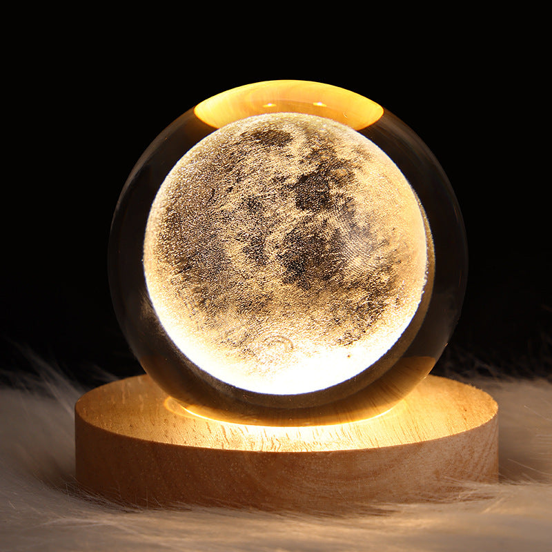 LED Night Light Galaxy Crystal Ball Table Lamp 3D Planet Moon Lamp Bedroom Home Decor For Kids Party Children Birthday Gifts AliFinds