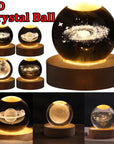 LED Night Light Galaxy Crystal Ball Table Lamp 3D Planet Moon Lamp Bedroom Home Decor For Kids Party Children Birthday Gifts AliFinds