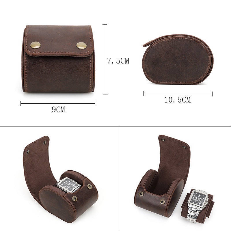 Leather Watch Box Single Portable Watch Storage Box AliFinds