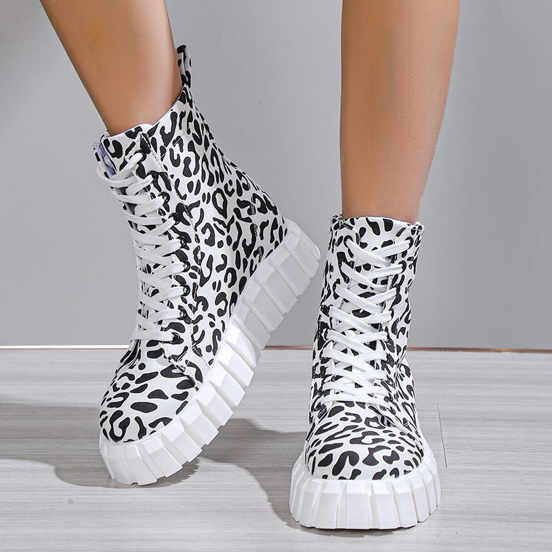 Leopard Print Women Shoes Platform Boots AliFinds