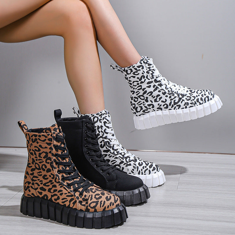 Leopard Print Women Shoes Platform Boots AliFinds