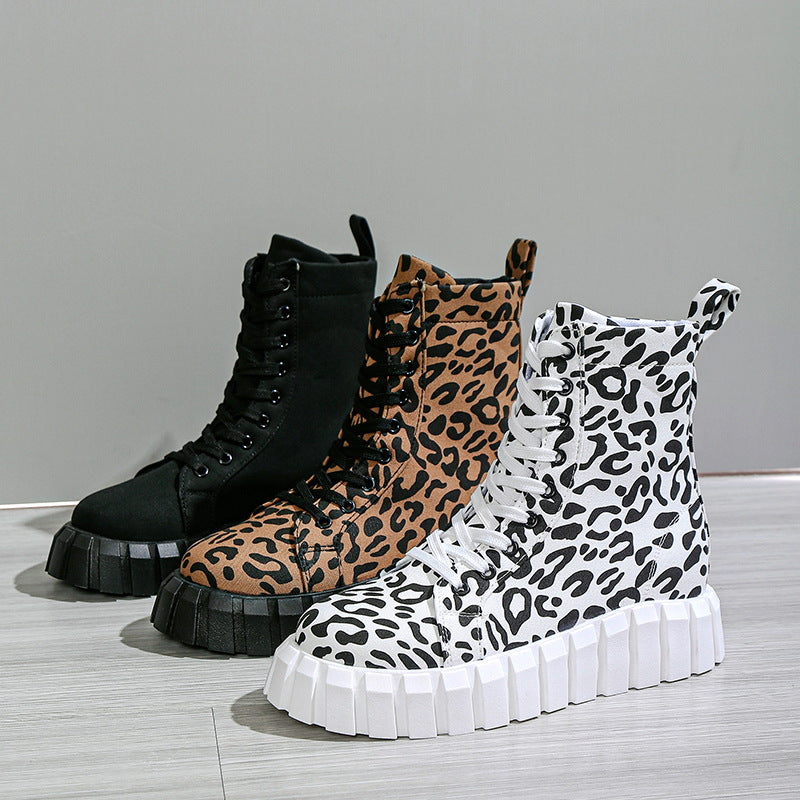 Leopard Print Women Shoes Platform Boots AliFinds