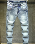 Light Blue Ripped Jeans For Men AliFinds