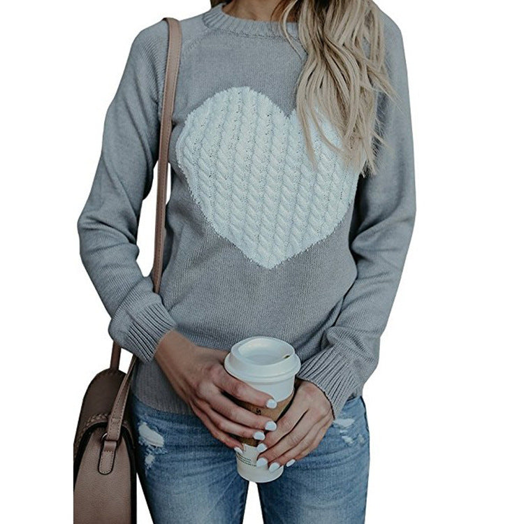 Love Printed Pullover Sweater For Women Solid Color Spring And Autumn Clothes Valentines Day AliFinds