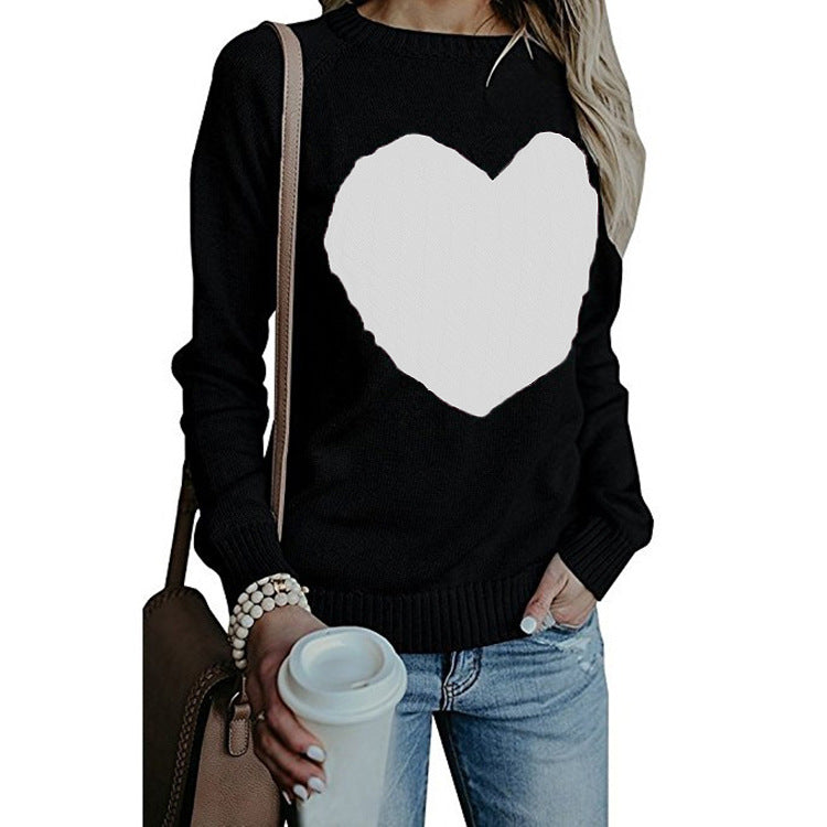 Love Printed Pullover Sweater For Women Solid Color Spring And Autumn Clothes Valentines Day AliFinds