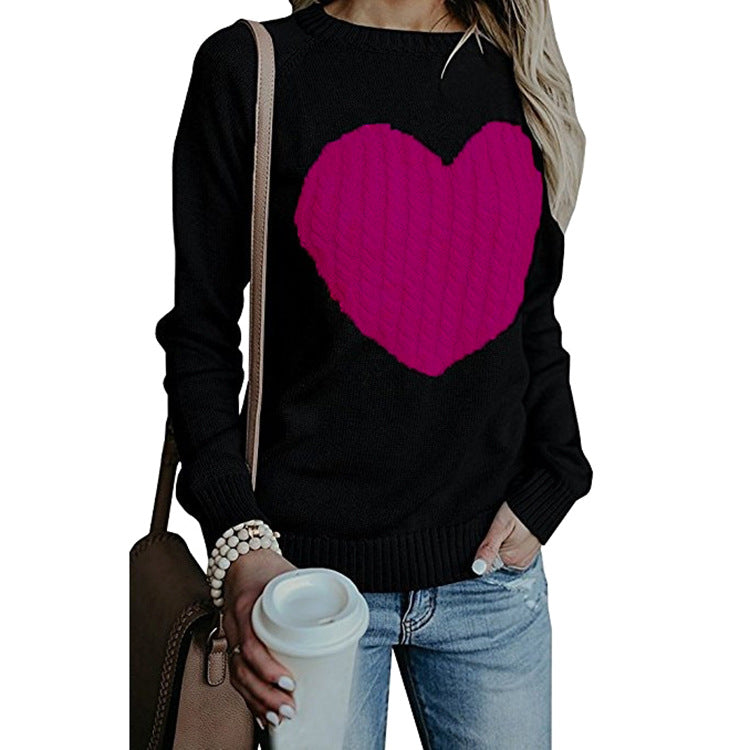 Love Printed Pullover Sweater For Women Solid Color Spring And Autumn Clothes Valentines Day AliFinds