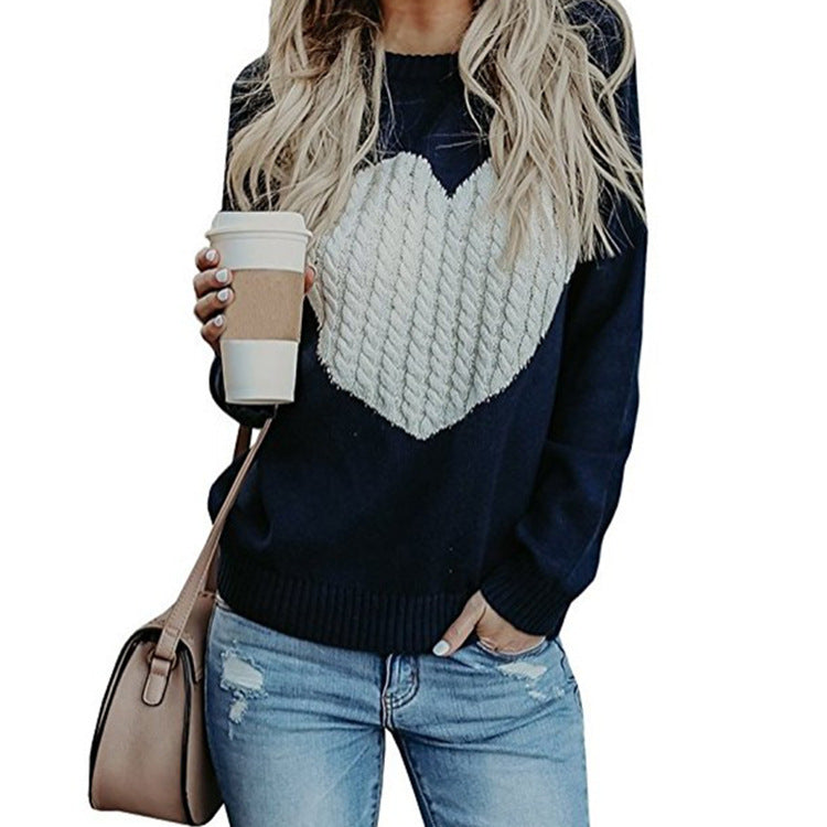 Love Printed Pullover Sweater For Women Solid Color Spring And Autumn Clothes Valentines Day AliFinds