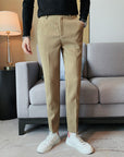 Men's Casual Pants Walf Checks Fabric Straight AliFinds