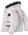 Men's Hair Collar Padded Thickened Cotton Coat Jacket AliFinds