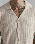 Men's Knitted Button Short-sleeved Shirt AliFinds