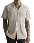 Men's Knitted Button Short-sleeved Shirt AliFinds