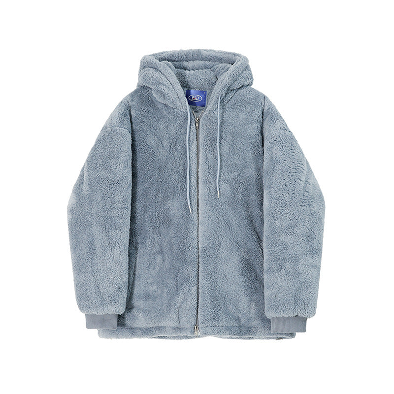 Men&#39;s Loose All-match Lamb Wool Thickened Hooded Sweatshirt AliFinds