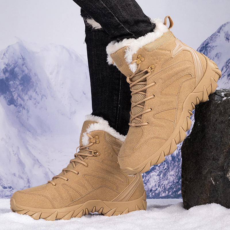 Men&#39;s Snow Boots Thickened Thermal Middle Tube AliFinds