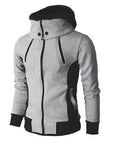 Men's Zip UP Hooded Jacket Fake Two Piece Sports Cardigan Casual Slim Sweatshirt Jacket AliFinds