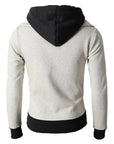 Men's Zip UP Hooded Jacket Fake Two Piece Sports Cardigan Casual Slim Sweatshirt Jacket AliFinds