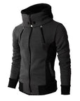 Men's Zip UP Hooded Jacket Fake Two Piece Sports Cardigan Casual Slim Sweatshirt Jacket AliFinds