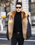 Mid-Length Faux Fur Raccoon Fur Liner Thick Coat AliFinds