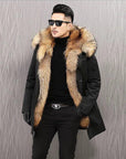 Mid-Length Faux Fur Raccoon Fur Liner Thick Coat AliFinds