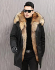 Mid-Length Faux Fur Raccoon Fur Liner Thick Coat AliFinds