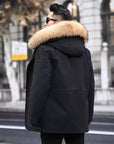 Mid-Length Faux Fur Raccoon Fur Liner Thick Coat AliFinds