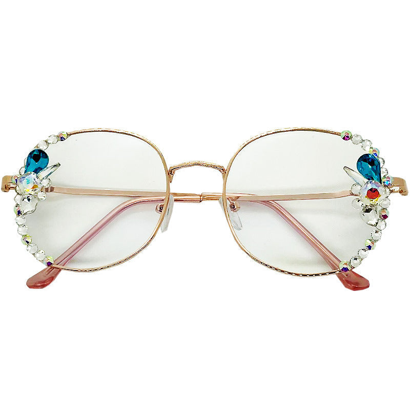 New Rhinestone Anti-blue Light Glasses For Men And Women AliFinds