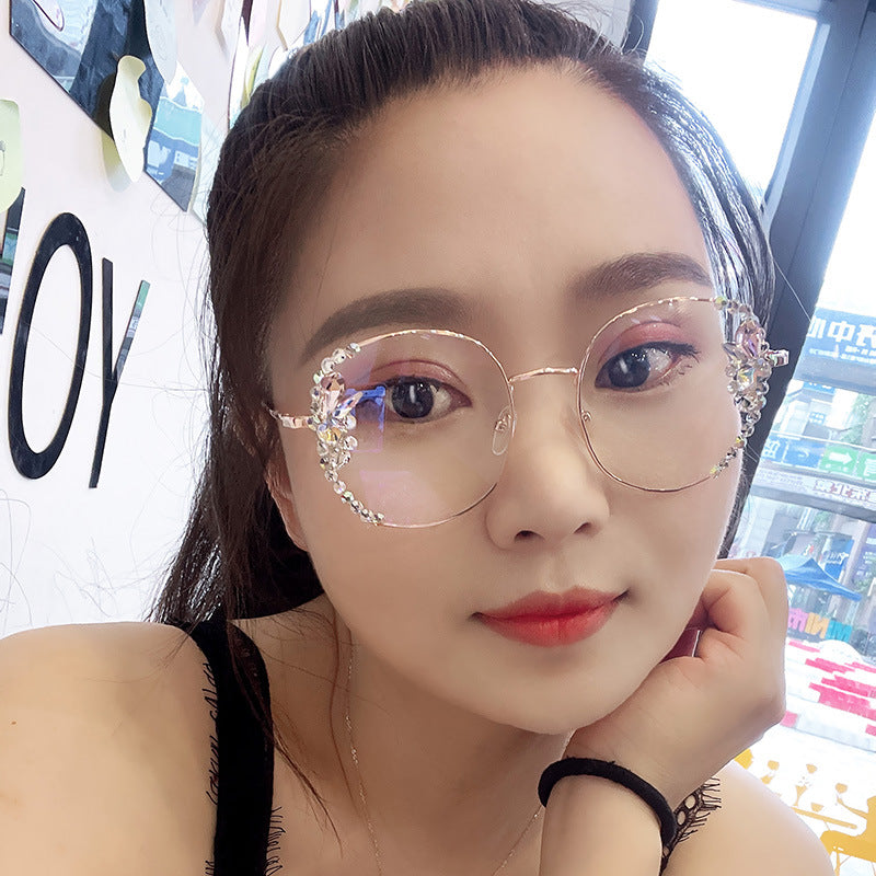 New Rhinestone Anti-blue Light Glasses For Men And Women AliFinds