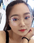 New Rhinestone Anti-blue Light Glasses For Men And Women AliFinds