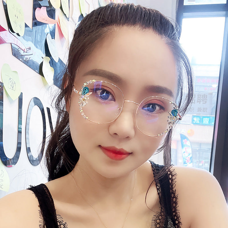 New Rhinestone Anti-blue Light Glasses For Men And Women AliFinds