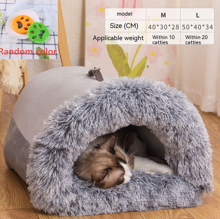 New Splice Portable Pet Nest Portable Autumn And Winter Warm Dog Nest Moisture-proof Long Fur Cat Nest Cross Border Pet Nest AliFinds