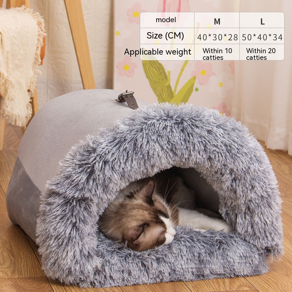 New Splice Portable Pet Nest Portable Autumn And Winter Warm Dog Nest Moisture-proof Long Fur Cat Nest Cross Border Pet Nest AliFinds