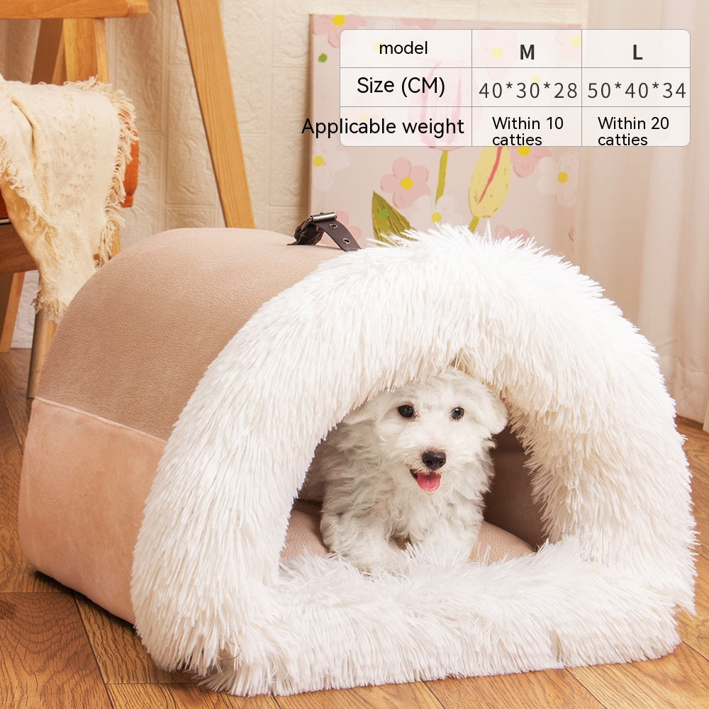 New Splice Portable Pet Nest Portable Autumn And Winter Warm Dog Nest Moisture-proof Long Fur Cat Nest Cross Border Pet Nest AliFinds