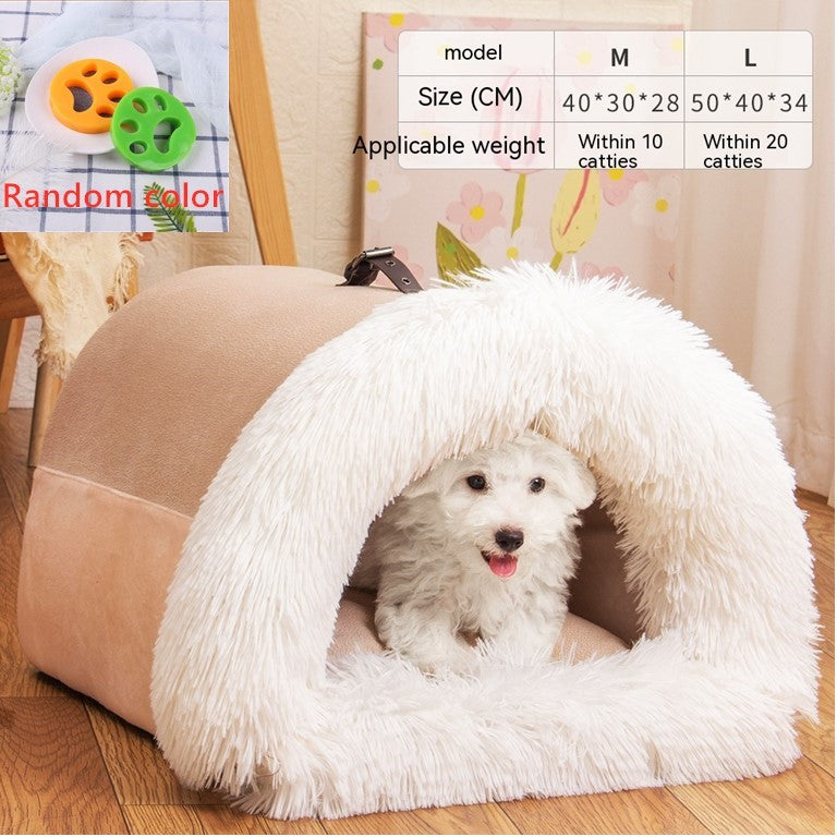 New Splice Portable Pet Nest Portable Autumn And Winter Warm Dog Nest Moisture-proof Long Fur Cat Nest Cross Border Pet Nest AliFinds