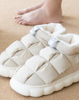 New Winter Couple Checkered Cotton Slippers AliFinds